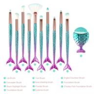 discover the magic of mermaid makeup brushes: 11pcs professional set for flawless foundation, eyeshadow, and blush application logo