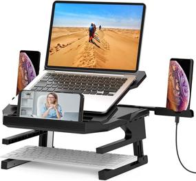 img 4 attached to 👨 Herigu Laptop Stand - Ergonomic 20-Level Angles, Height Adjustable & Portable Stand for Desk, 360° Rotating Base, Foldable Computer Stand Suitable for Laptops up to 15.6