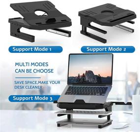 img 3 attached to 👨 Herigu Laptop Stand - Ergonomic 20-Level Angles, Height Adjustable & Portable Stand for Desk, 360° Rotating Base, Foldable Computer Stand Suitable for Laptops up to 15.6