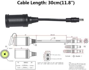 img 2 attached to 🔌 [2 PACK] DC 5.5mm x 2.1mm Jack Adapter - 12v DC Female Socket to 5.5mm x 2.1mm Male Barrel Plug Charger Cable for Portable UPS Battery Backup Emergency Backup Generator - Cigarette Lighter Replacement