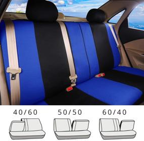 img 2 attached to 🐉 Dragon Pattern Car Seat Covers Full Set, Front Split Bench Back Seat Covers For Cars - 9pcs, Blue - Auto Parts Seat Protectors Motor Trend Car Seat Accessories for Women