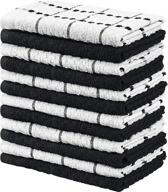 🖤 premium utopia towels kitchen towels - pack of 12, 15 x 25 inches, 100% ring spun cotton - super soft and absorbent black dish towels, tea towels, and bar towels logo