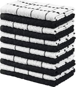 img 4 attached to 🖤 Premium Utopia Towels Kitchen Towels - Pack of 12, 15 x 25 Inches, 100% Ring Spun Cotton - Super Soft and Absorbent Black Dish Towels, Tea Towels, and Bar Towels