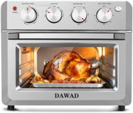 🍕 dawad 19qt air fryer oven, stainless steel, 1500w, 10'' pizza, 7 lbs chicken, 4 slice bread - countertop convection toaster oven with 4 accessories and 33 recipes логотип