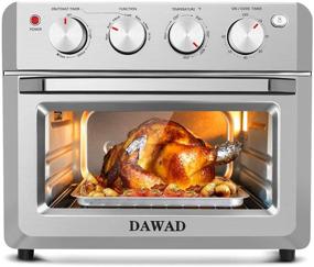 img 4 attached to 🍕 DAWAD 19QT Air Fryer Oven, Stainless Steel, 1500W, 10'' Pizza, 7 lbs Chicken, 4 Slice Bread - Countertop Convection Toaster Oven with 4 Accessories and 33 Recipes