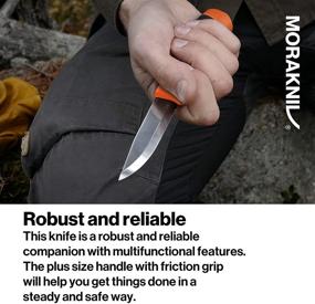 img 1 attached to 🔪 Orange Morakniv Companion Heavy Duty Knife - Sandvik Carbon Steel Blade, 0.125/4.1-Inch (M-12495)