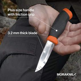 img 2 attached to 🔪 Orange Morakniv Companion Heavy Duty Knife - Sandvik Carbon Steel Blade, 0.125/4.1-Inch (M-12495)