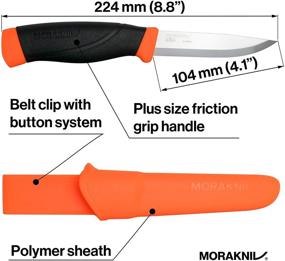 img 3 attached to 🔪 Orange Morakniv Companion Heavy Duty Knife - Sandvik Carbon Steel Blade, 0.125/4.1-Inch (M-12495)