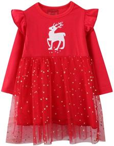 img 4 attached to 👗 Colorfulbird Girls' Clothing with Toddler Little Cartoon Applique