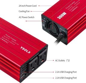 img 3 attached to 300W Car Power Inverter with Dual USB Car Charger - Convert DC 12v to 110v AC for Laptop, Computer, and More