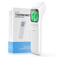 🌡️ белый термометр для лба - цифровой бесконтактный инфракрасный термометр для измерения температуры тела всего за 1 секунду - сигнал тревоги о лихорадке - led-дисплей - идеально подходит для взрослых, малышей и детей логотип