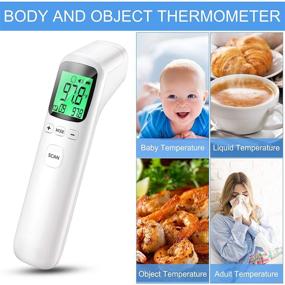 img 2 attached to 🌡️ White Forehead Thermometer - Digital Touchless Infrared Thermometer for Body Temperature Measurement in Just 1 Second - Fever Alarm - LED Display - Ideal for Adults, Babies, and Kids