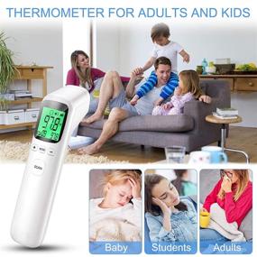 img 1 attached to 🌡️ White Forehead Thermometer - Digital Touchless Infrared Thermometer for Body Temperature Measurement in Just 1 Second - Fever Alarm - LED Display - Ideal for Adults, Babies, and Kids