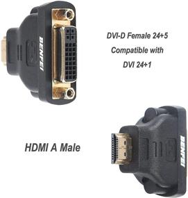 img 3 attached to Адаптер HDMI в DVI-D BENFEI, двунаправленный конвертер мужской в женский с золотым покрытием - Комплект из 2 шт.