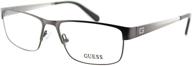 guess gu 1770 gunmetal eyeglasses logo