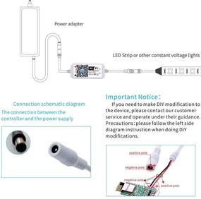 img 3 attached to 🔌 Smart Single Color LED Strip Light Controller with WiFi Bluetooth, Compatible with Alexa Google Home Siri, 5050 2835 Control Box (3)