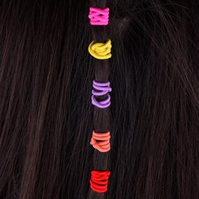 img 1 attached to 🎀 Multicolor 100 Count Girls Elastic Hair Ties – No Metal Hair Elastics with Ponytail Holders (3.5 x 0.2 cm)