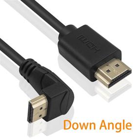 img 3 attached to Poyiccot 2 Feet/60cm 90 Degree HDMI Male to Male Downward Angle Cable - 4K 2K High Speed 60Hz, Gold Plated (M/M Down)