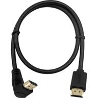 poyiccot 2 feet/60cm 90 degree hdmi male to male downward angle cable - 4k 2k high speed 60hz, gold plated (m/m down) logo