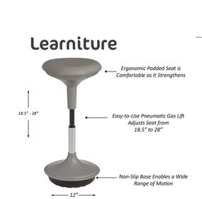 img 2 attached to 🪑 Grey Padded Office Desk Chair with Adjustable Height Active Learning Stool - Rocking, Wobble, and Tilting Motion