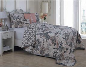 img 1 attached to Coral Queen: Discover the Avondale Manor Cherie 5-Piece Quilt Set