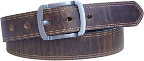 img 4 attached to Jeereal Leather Casual Jeans Belts in Brown - Men's Stylish Accessories