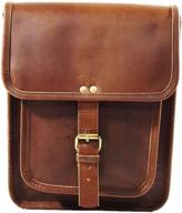 👜 satchel and fable leather ipad messenger cross body shoulder bag - 11 inch logo