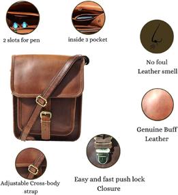 img 1 attached to 👜 Satchel and Fable Leather iPad Messenger Cross Body Shoulder Bag - 11 Inch