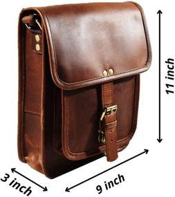 img 3 attached to 👜 Satchel and Fable Leather iPad Messenger Cross Body Shoulder Bag - 11 Inch