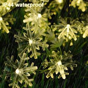 img 1 attached to 🌟 Twinkle Star Solar Snowflake String Lights: 100 LED 33 FT Outdoor Christmas Fairy Lights with 8 Lighting Modes – Waterproof Holiday New Year Wedding Party Xmas Tree Garden Decor in Warm White