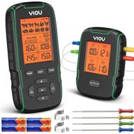 🥩 yiou wireless meat thermometer: ultra accurate cooking tool with 4 probes, 500ft range for oven, smoker, green logo