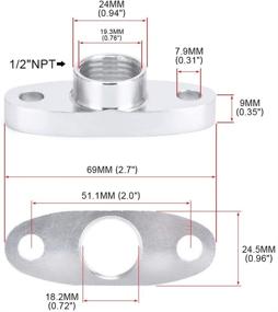 img 1 attached to PTNHZ RACING Aluminum Female Oil Drain Turbo Flange T3 T4 T04 GT40 GT55 ODF-02 1/2 NPT - High Performance Oil Drain Turbo Flange for Turbocharger Systems