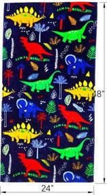 img 3 attached to 🏖️ YIFONTIN Kids Beach Towel: Soft 100% Cotton Dinosaur Terry Blanket Throw, 24” X 48” - Perfect for Travel, Beach, Swimming, Bath, Camping, & Picnic
