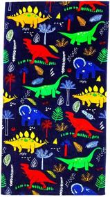 img 4 attached to 🏖️ YIFONTIN Kids Beach Towel: Soft 100% Cotton Dinosaur Terry Blanket Throw, 24” X 48” - Perfect for Travel, Beach, Swimming, Bath, Camping, & Picnic