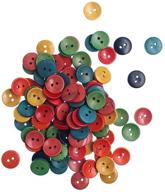 🔘 raylinedo pack of 100pcs: various colors 15mm round buttons with 2 holes - concave retro wooden buttons for diy sewing crafting logo