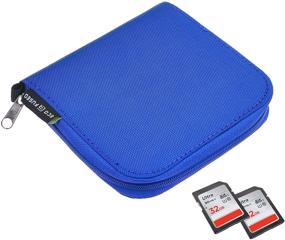 img 2 attached to 📸 Eco-Fused Memory Card Case - Blue - Holds 44x SD, SDHC, Micro SD, Mini SD, and 4X CF - 8 Pages with 44 Slots