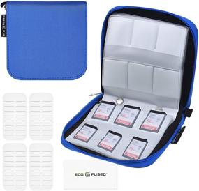 img 3 attached to 📸 Eco-Fused Memory Card Case - Blue - Holds 44x SD, SDHC, Micro SD, Mini SD, and 4X CF - 8 Pages with 44 Slots