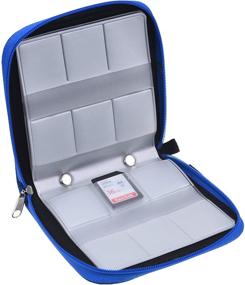 img 4 attached to 📸 Коробка для карт памяти Eco-Fused - Голубая - Вмещает 44x SD, SDHC, Micro SD, Mini SD и 4X CF - 8 страниц с 44 слотами.