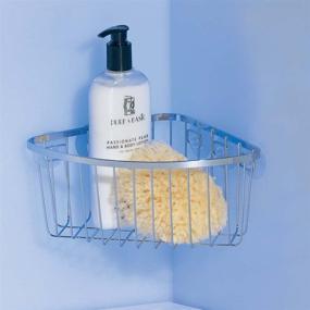 img 3 attached to 🧺 Blue Corner Basket with Secure Suction Mounting by InterDesign for Laundry and More