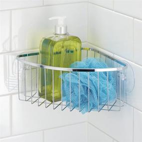 img 2 attached to 🧺 Blue Corner Basket with Secure Suction Mounting by InterDesign for Laundry and More