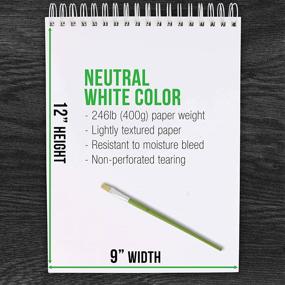 img 2 attached to 🎨 Premium Extra Heavy-Weight Acrylic Painting Paper Pad – 9x12 Inch, 400gsm (246lb) – Spiral Bound – Pack of 2 Pads, 12 Sheets per Pad – U.S. Art Supply