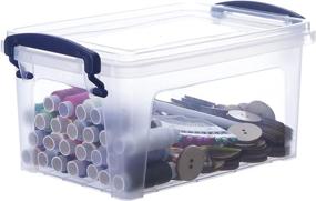 img 3 attached to 📦 Superio Clear Plastic Storage Box - 1.75 Quart Small Container Bin with Lid: Stackable, Snap Lock Handles