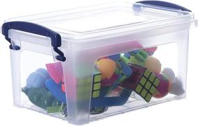 img 4 attached to 📦 Superio Clear Plastic Storage Box - 1.75 Quart Small Container Bin with Lid: Stackable, Snap Lock Handles