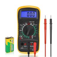 🚗 automotive digital multimeter: car battery circuit tester, voltmeter for dc ac voltage & current, ohm continuity & resistance meter, ammeter for diodes & transistor, electrical test meter with test leads & backlight lcd display logo