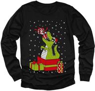 🦖 t-rex ugly christmas sweater kids sweatshirt: funny dinosaur long sleeve tshirt for a festive look! logo