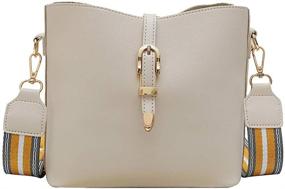 img 4 attached to Stylish and Practical Crossbody Bucket Bag for Women: Zipper Closure, Adjustable Wide Strap