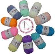 🧶 lovlim crochet yarn: 10x50g soft cotton skeins, 1200+ yards - perfect starter kit for crochet & knitting with free patterns (pastel) logo