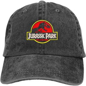 img 3 attached to 🧢 Adjustable Denim Dad Hats with Vintage Dinosaur Print - Unisex Baseball Caps for Classic Retro Style, Distressed Washed Cotton, Ideal for Seasonal Outdoor Park Travel - Perfect Headwear for Men and Women