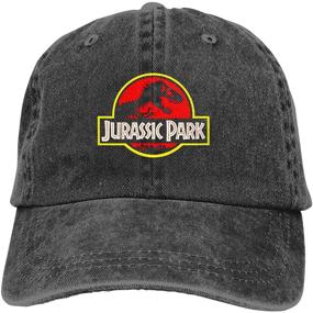 img 4 attached to 🧢 Adjustable Denim Dad Hats with Vintage Dinosaur Print - Unisex Baseball Caps for Classic Retro Style, Distressed Washed Cotton, Ideal for Seasonal Outdoor Park Travel - Perfect Headwear for Men and Women