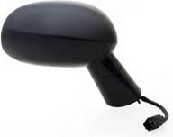 🚗 black ptm dodge challenger passenger side mirror: foldaway, power-operated, perfect fit system logo